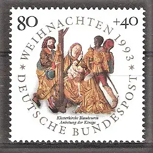 Briefmarke BRD Mi.Nr. 1707 ** Weihnachten 1993 / Anbetung der Heiligen Drei Könige