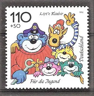 Briefmarke BRD Mi.Nr. 1993 ** Jugend 1998 - Trickfilmfiguren / Käpt’n Blaubär
