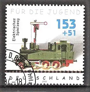 Briefmarke BRD Mi.Nr. 2264 o Jugend 2002 Kinderspielzeug / Technisches Spielzeug (Elektrische Eisenbahn)