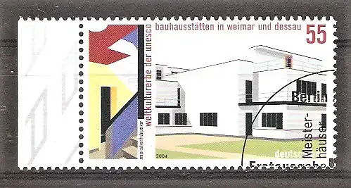 Briefmarke BRD Mi.Nr. 2394 o Seitenrand links - UNESCO-Welterbe 2004 / Bauhausstätten in Weimar und Dessau