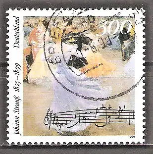 Briefmarke BRD Mi.Nr. 2061 o 100. Todestag von Johann Strauß (Sohn) 1999