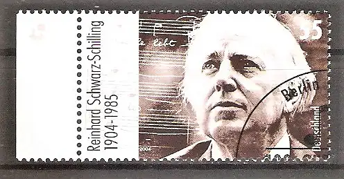 Briefmarke BRD Mi.Nr. 2399 o Seitenrand links - 100. Geburtstag von Reinhard Schwarz-Schilling 2004 / Komponist