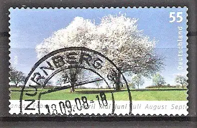 Briefmarke BRD Mi.Nr. 2574 o Tagesstempel Nürnberg / Post - Die vier Jahreszeiten 2006 / Frühling - Blühende Kirschbäume