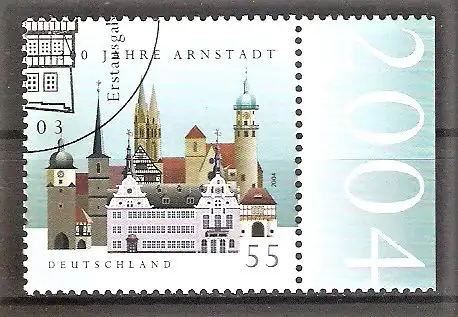 Briefmarke BRD Mi.Nr. 2388 o Seitenrand rechts - 1300 Jahre Arnstadt 2004 / Sehenswürdigkeiten von Arnstadt