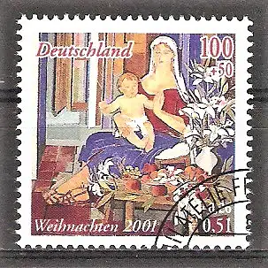 Briefmarke BRD Mi.Nr. 2226 o Weihnachten 2001 / "Jungfrau mit Kind" Gemälde von Alfredo Roldán