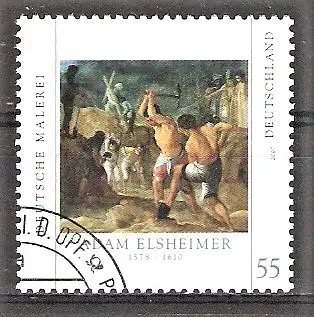 Briefmarke BRD Mi.Nr. 2591 o Deutsche Malerei 2007 / "Die Ausgrabung der Kreuze" Gemälde von Adam Elsheimer