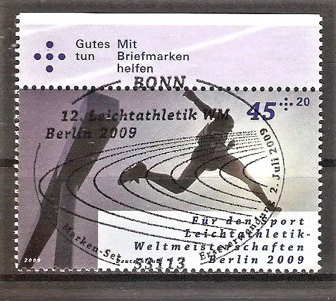 Briefmarke BRD Mi.Nr. 2727 o Oberrand MH-ESST Bonn !! / Leichtathletik-Weltmeisterschaften Berlin 2009