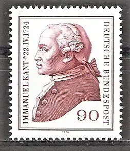 Briefmarke BRD Mi.Nr. 806 ** 250. Geburtstag von Immanuel Kant 1974 / Philosoph