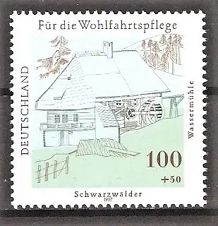 Briefmarke BRD Mi.Nr. 1948 ** Wohlfahrt 1997 / Wasser- und Windmühlen in Deutschland - Schwarzwälder Wassermühle