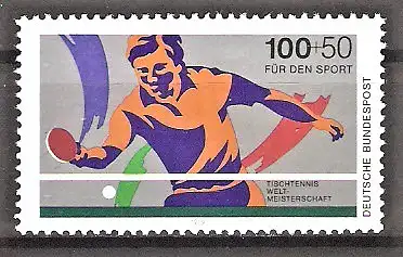 Briefmarke BRD Mi.Nr. 1408 ** Sporthilfe 1989 / Tischtennis-Weltmeisterschaft in Dortmund