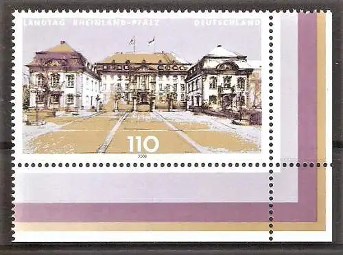 Briefmarke BRD Mi.Nr. 2129 ** Bogenecke unten rechts - Landesparlamente in Deutschland 2000 / Landtag Rheinland-Pfalz in Mainz