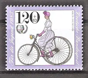Briefmarke BRD Mi.Nr. 1245 ** Jugend 1985 / Historische Fahrräder - Adler-Dreirad (1888)