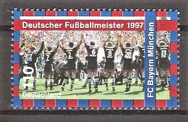 Briefmarke BRD Mi.Nr. 1958 ** Deutscher Fußballmeister 1997 / FC Bayern München