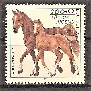 Briefmarke BRD Mi.Nr. 1924 ** Jugend 1997 - Pferderassen / Hannoveraner