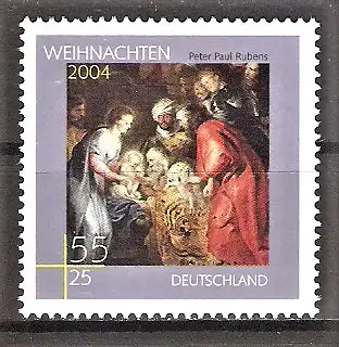 Briefmarke BRD Mi.Nr. 2430 ** Weihnachten 2004 / Gemälde von Peter Paul Rubens "Die Anbetung der Könige"