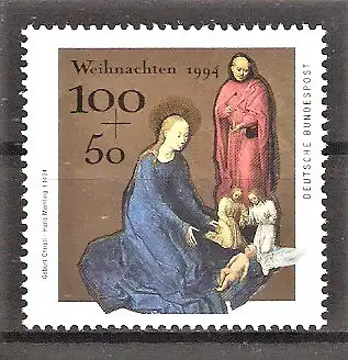 Briefmarke BRD Mi.Nr. 1771 ** Weihnachten 1994 / "Christi Geburt" - Gemälde von Hans Memling