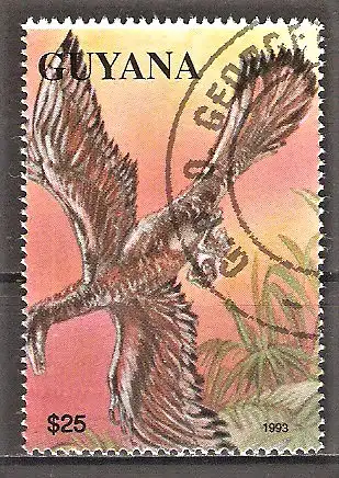 Briefmarke Guyana Mi.Nr. 4146 o Rezente und extinkte Fauna 1993 / Archäopteryx