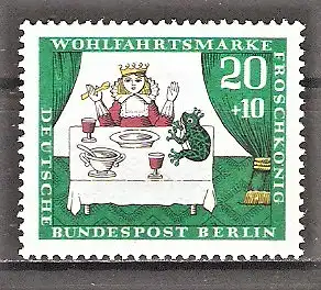 Briefmarke Berlin Mi.Nr. 296 ** Wohlfahrt 1966 / Märchen der Brüder Grimm - Szenen aus dem Märchen „Der Froschkönig“