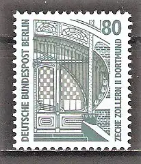 Briefmarke Berlin Mi.Nr. 796 A ** 80 Pf. Sehenswürdigkeiten 1987 / Hauptportal der Zeche Zollern II in Dortmund