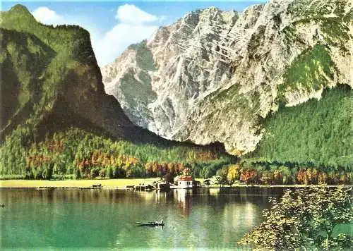 Ansichtskarte Deutschland - Schönau am Königssee / St. Bartholomä am Königssee mit Watzmann-Ostwand (1785)