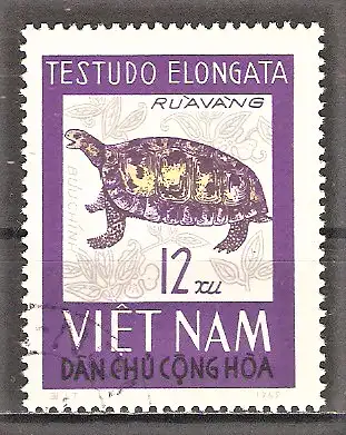 Briefmarke Vietnam Mi.Nr. 435 o Gelbkopf-Landschildkröte (Testudo elongata)