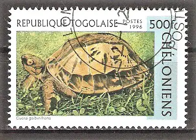 Briefmarke Togo Mi.Nr. 2484 o Schildkröten 1996 / Hinterindische Scharnierschildkröte (Cuora galbinifrons)