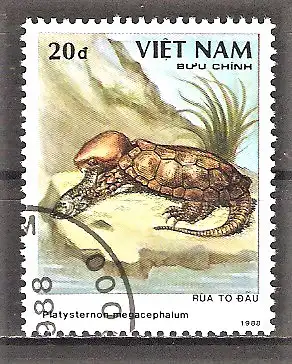 Briefmarke Vietnam Mi.Nr. 2039 o Schildkröten 1989 / Großkopfschildkröte (Platysternon megacephalum)