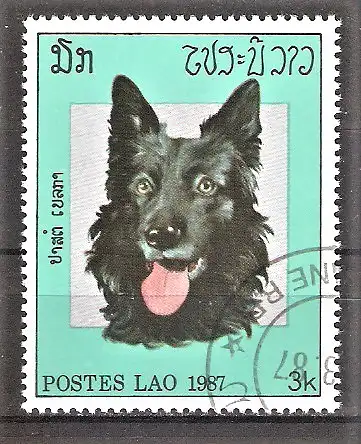Briefmarke Laos Mi.Nr. 984 o Belgischer Schäferhund