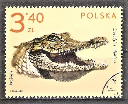Briefmarke Polen Mi.Nr. 2167 o Nilkrokodil (Crocodylus niloticus)