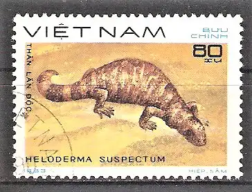 Briefmarke Vietnam Mi.Nr. 1312 o Gila-Krustenechse (Heloderma suspectum)