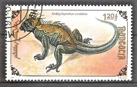 Briefmarke Mongolei Mi.Nr. 2291 o Meerechse (Amblyrhynchus cristatus)