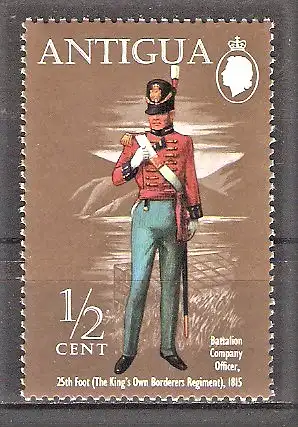 Briefmarke Antigua Mi.Nr. 272 ** Militäruniformen des 19. Jahrhunderts 1972 / Königliches Grenzregiment