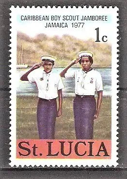 Briefmarke St. Lucia Mi.Nr. 413 ** Karibisches Pfadfindertreffen Jamaika 1977 / Marine-Pfadfinder der 1. Division