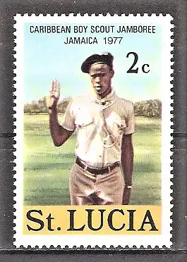 Briefmarke St. Lucia Mi.Nr. 414 ** Karibisches Pfadfindertreffen Jamaika 1977 / Pfadfinder der 8. Division