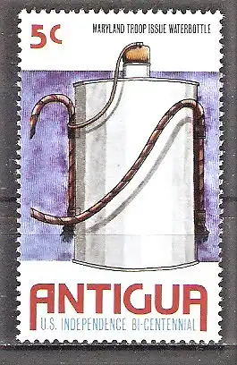 Briefmarke Antigua Mi.Nr. 420 ** 200 Jahre Unabhängigkeit der Vereinigten Staaten von Amerika 1976 / Wasserflasche