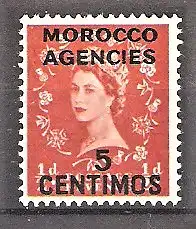 Briefmarke Großbritannien Auslandspostämter, Britische Post Marokko Mi.Nr. 172 ** 1956 (siehe Beschreibung!)