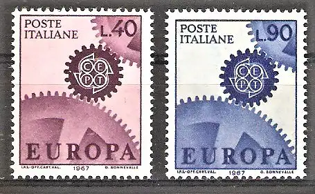 Briefmarke Italien Mi.Nr. 1224-1225 ** Europa CEPT 1967 / Kompletter Satz !