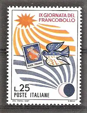Briefmarke Italien Mi.Nr. 1250 ** Tag der Briefmarke 1967