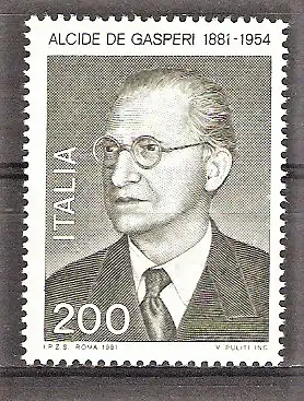 Briefmarke Italien Mi.Nr. 1743 ** 100. Geburtstag von Alcide De Gasperi 1981 / Politiker