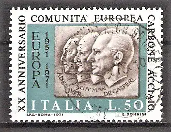 Briefmarke Italien Mi.Nr. 1333 o 20 Jahre Europäische Gemeinschaft für Kohle und Stahl (Montanunion) 1971