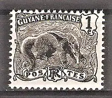 Briefmarke Französisch-Guayana Mi.Nr. 49 ** Freimarken 1904 / Großer Ameisenbär (Myrmecophaga tridactyla) 