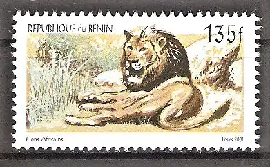 Briefmarke Benin Mi.Nr. 1324 ** Löwen 2001 / Löwe (Panthera leo)