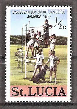 Briefmarke St. Lucia Mi.Nr. 414 ** Karibisches Pfadfindertreffen Jamaika 1977 / Pfadfinder der Tapion-Schule (26. Division)