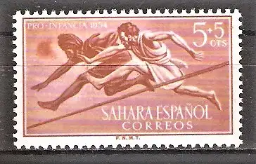 Briefmarke Spanisch-Sahara Mi.Nr. 143 ** Sport 1954 / Hürdenläufer