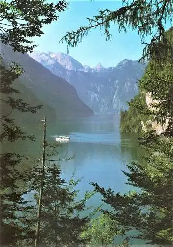 Ansichtskarte Deutschland - Königssee / Blick vom Malerwinkel mit St. Bartholomä und Schönfeldspitze (2047)