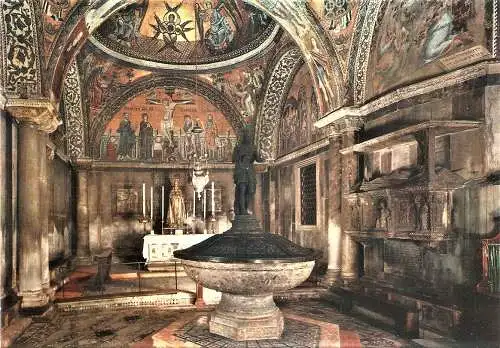 Ansichtskarte Italien - Venedig / Basilica di San Marco - Taufkapelle (1847)