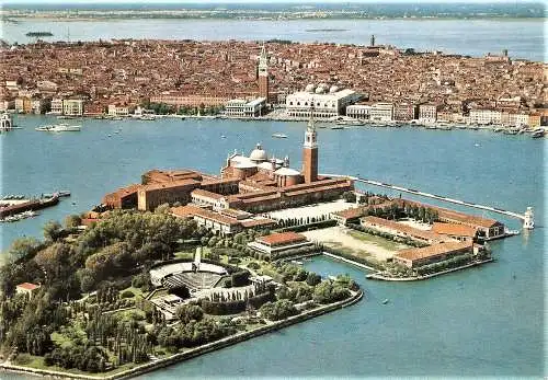 Ansichtskarte Italien - Venedig / Isola di San Giorgio - St. Georg Insel - Luftaufnahme (1852)