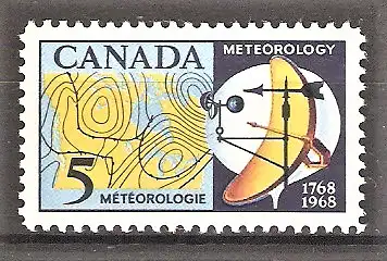 Briefmarke Canada Mi.Nr. 420 ** 200 Jahre regelmäßige Wetterbeobachtung in Kanada 1968