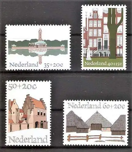 Briefmarke Niederlande Mi.Nr. 1048-1051 ** Europäisches Denkmalschutzjahr 1975 / Kompletter Satz !