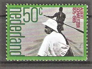 Briefmarke Niederlande Mi.Nr. 1054 ** 100. Geburtstag von Albert Schweitzer 1975 / Missionsarzt, Theologe, Nobelpreisträger